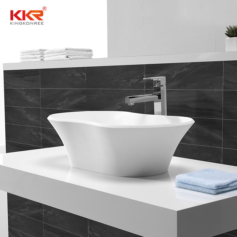 High-end Acrylic Marble Solid Surface Lavatory Wash Basin KKR-1504