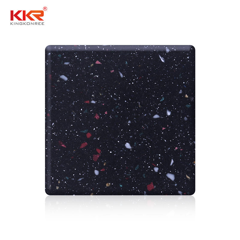 12mm Black Color With Chips Modified Acrylic Solid Surface Sheet KKR-M1646