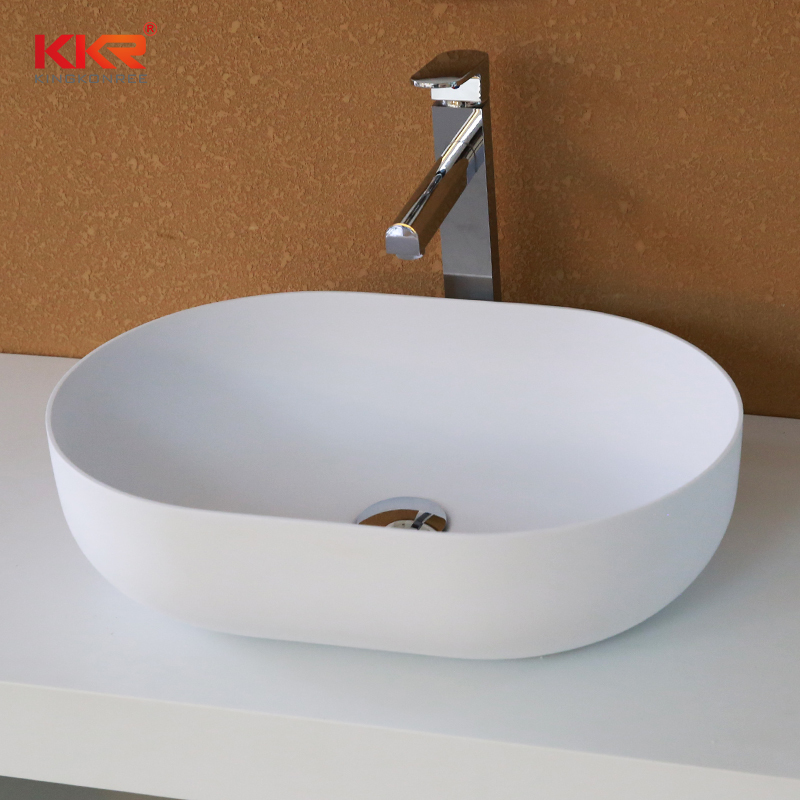 Thin Edge Artificial Marble Acrylic Solid Surface Countertop Wash Basin KKR-1151