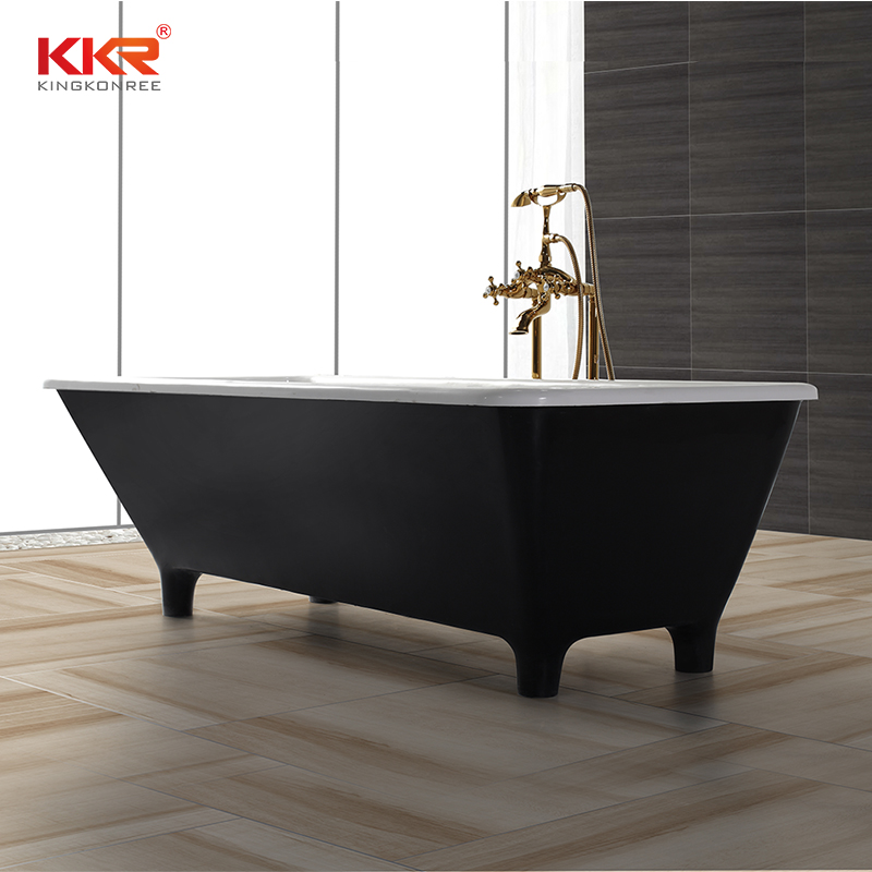 Polymarble Acrylic Resin Stone Solid Surface Freestanding Bathtub With Foot KKR-B031