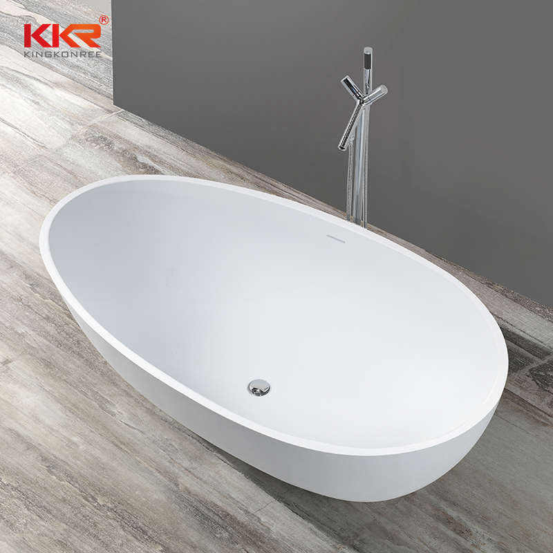 Modern Oval Shaped Solid Surface Resin Stone Freestanding Bathtub  KKR-B033