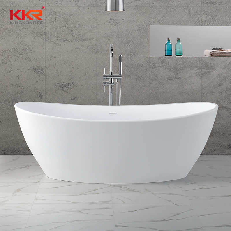 Durable And Easy Clean Acrylic Resin Stone Solid Surface Freestanding Bathtub KKR-B034