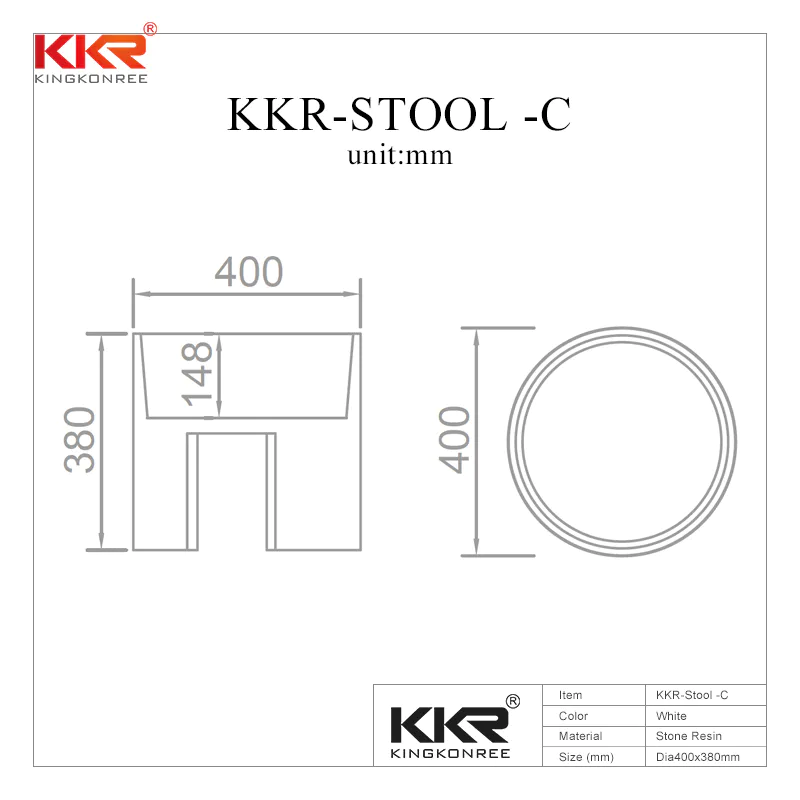 KKR Unique Designs Bathroom Solid Surface Stool Made By Mould KKR-Stool-C