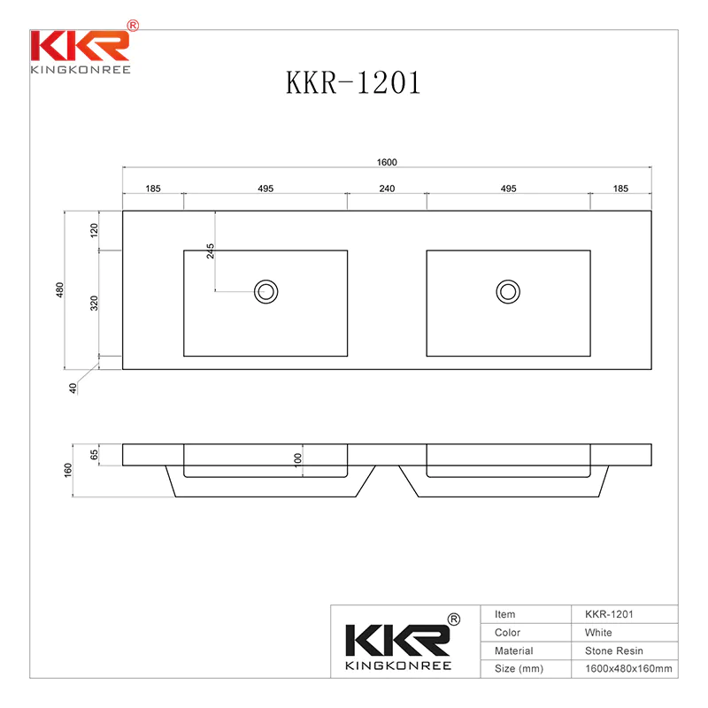140CM Length Slid Surface Cabinet Basin With Double Sinks  KKR-1201