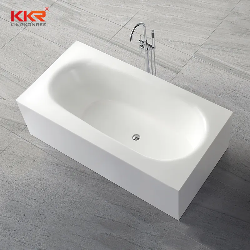 180CM Length Rectangle Acrylic Stone Solid Surface Freestanding Bath Tub KKR-B035