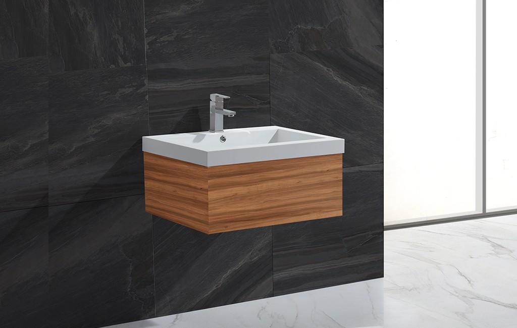 KingKonree smooth countertop basin and cabinet dark for hotel