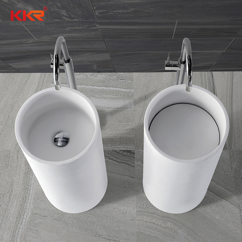 350mm Diameter Samll Round Solid Surface Freestanding Basin KKR-1389