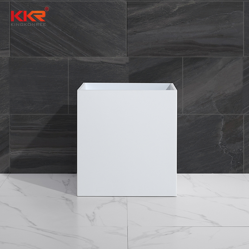 Classic Design White Marble Resin Stone Acrylic Solid Surface Freestanding Basin KKR-1390