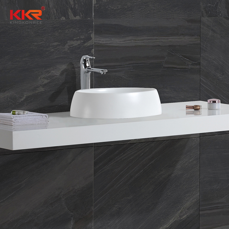 Ellipse Small Size Artificial Stone Acrylic Resin Stone Solid Surface Wash Basin KKR-1308