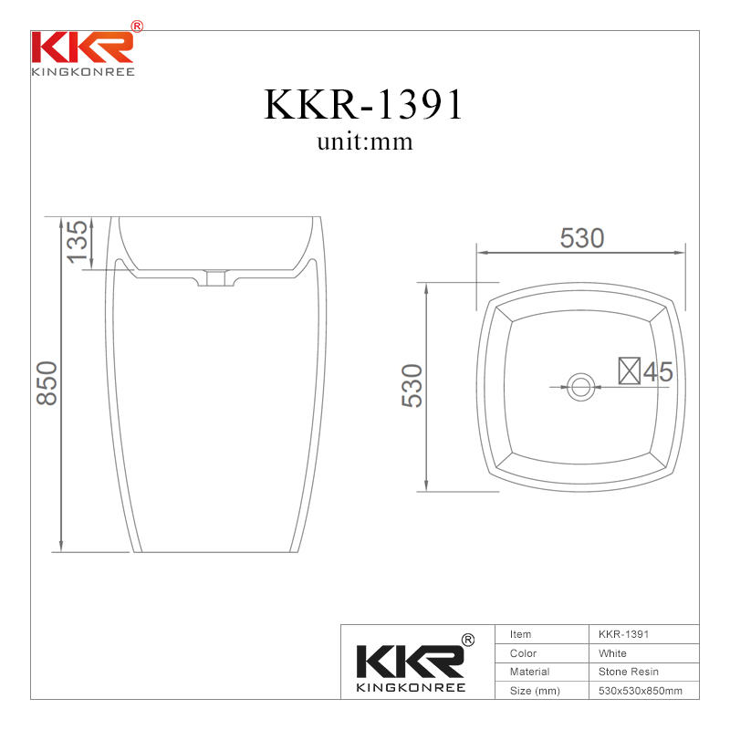 Black Solid Surface Freestanding Basin KKR-1391