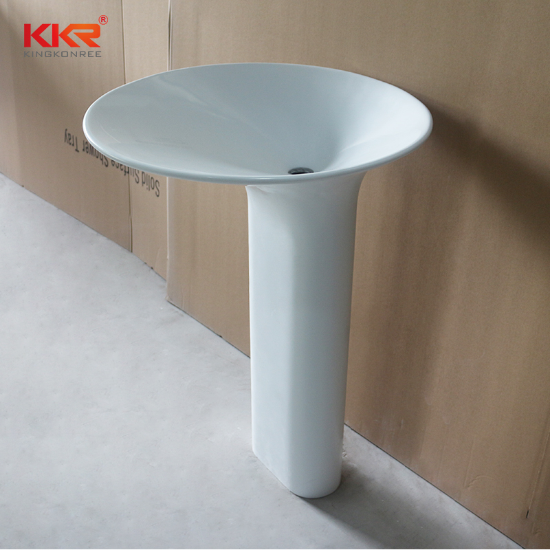 Unique Design Acrylic Solid Surface Freestanding Wash Basin KKR-1392