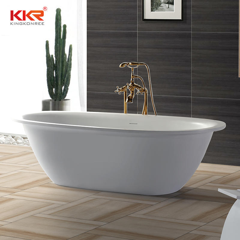 High Quality Indoor Solid Surface Modern Free Standing Bathtub KKR-B040