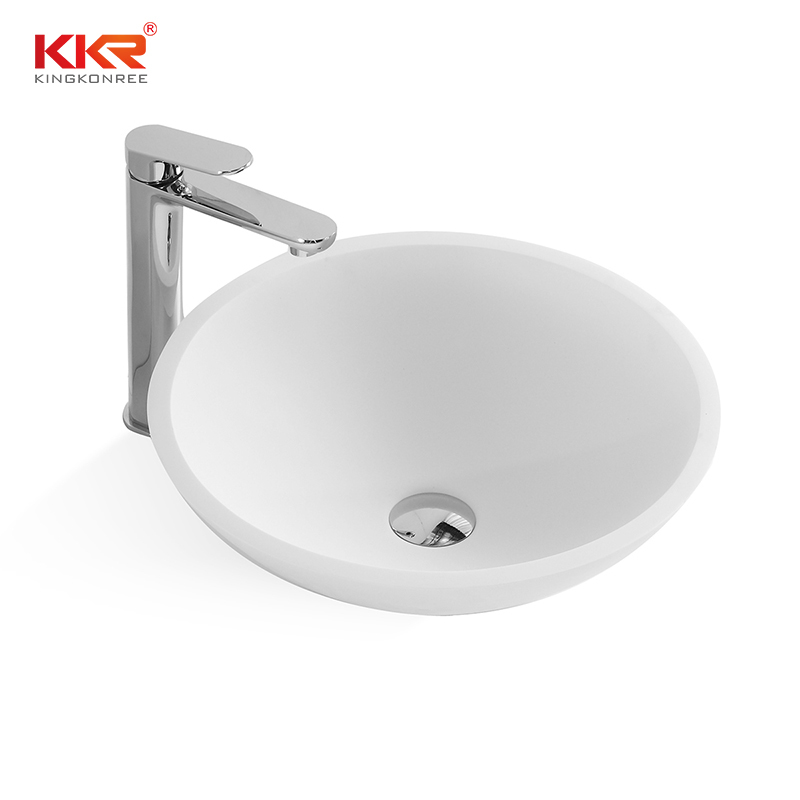 430mm Diameter Solid Surface Round Above Counter Washing Basin KKR-1315