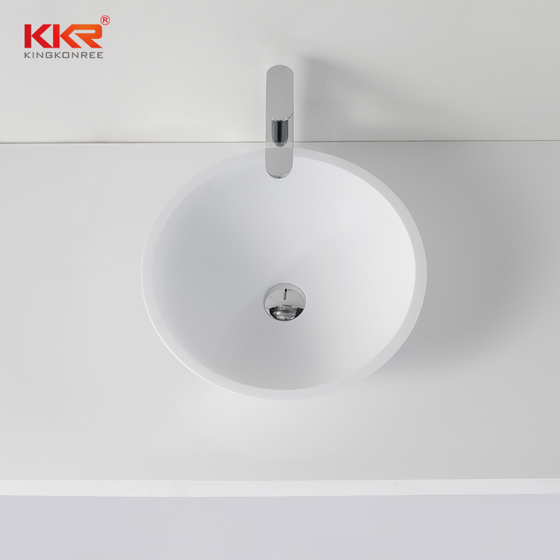 430mm Diameter Solid Surface Round Above Counter Washing Basin KKR-1315