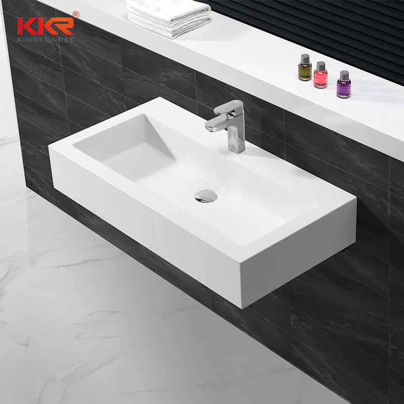 900mm Classic White Solid Surface Wall Mount Basin KKR-1358