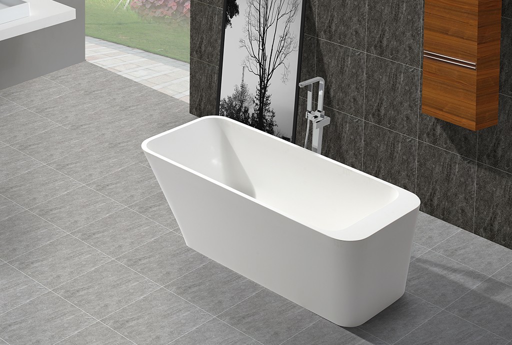 tub against Solid Surface Freestanding Bathtub matt 1800mm KingKonree Brand
