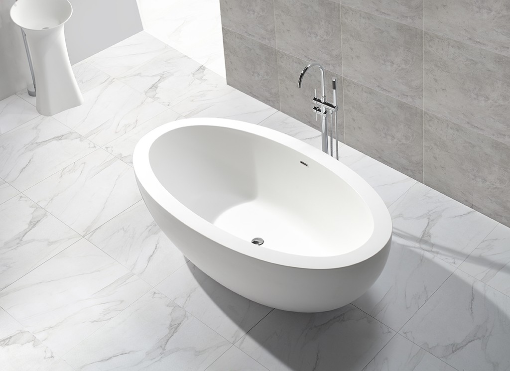 KingKonree white resin stone bathtub custom-1