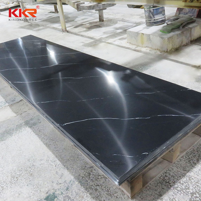 Artifical Marble Black White Patttern Texture Acrylic Solid Surface Sheets KKR-M8832