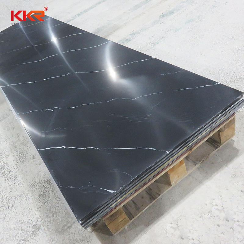 Artifical Marble Black White Patttern Texture Acrylic Solid Surface Sheets KKR-M8832