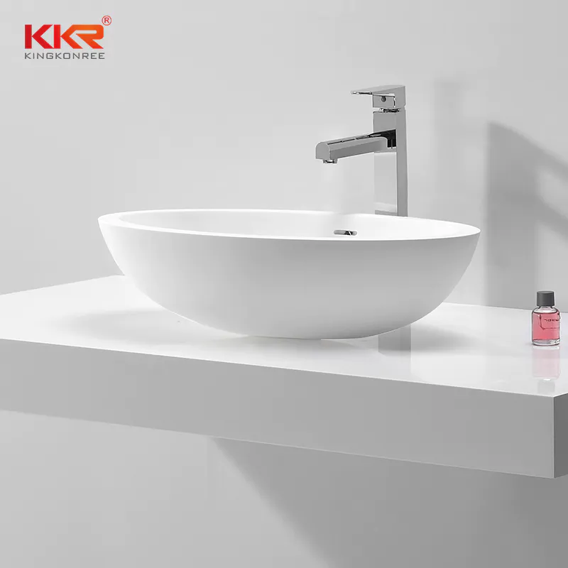 Newly Oval Solid Surface Above Counter Wash Basin KKR-1510