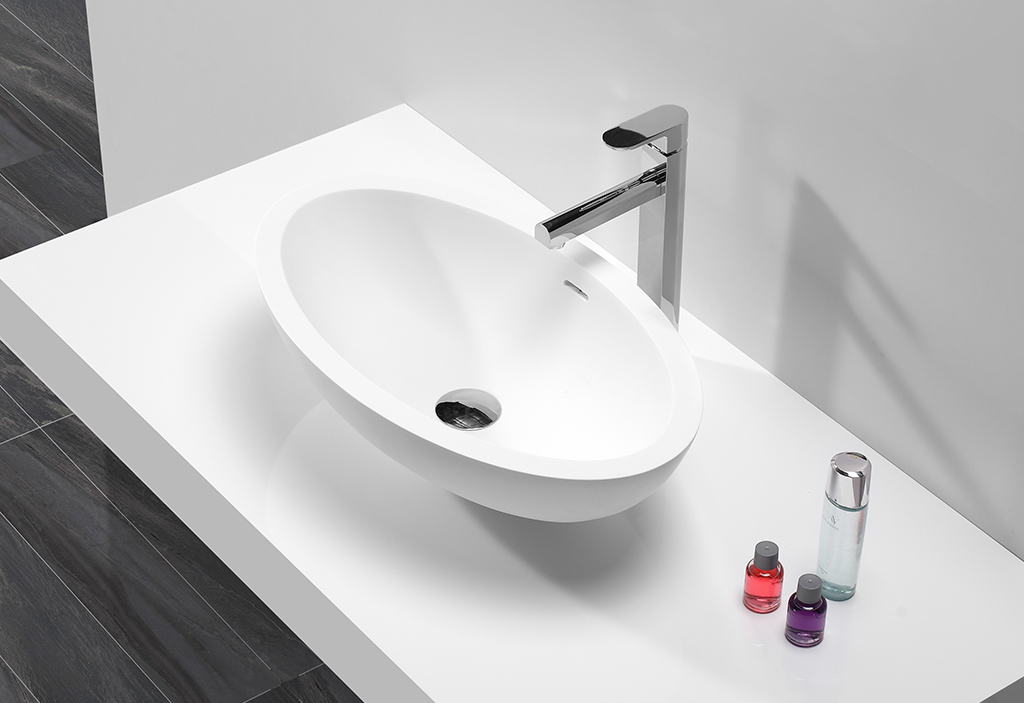 pure above counter vanity basin design for room