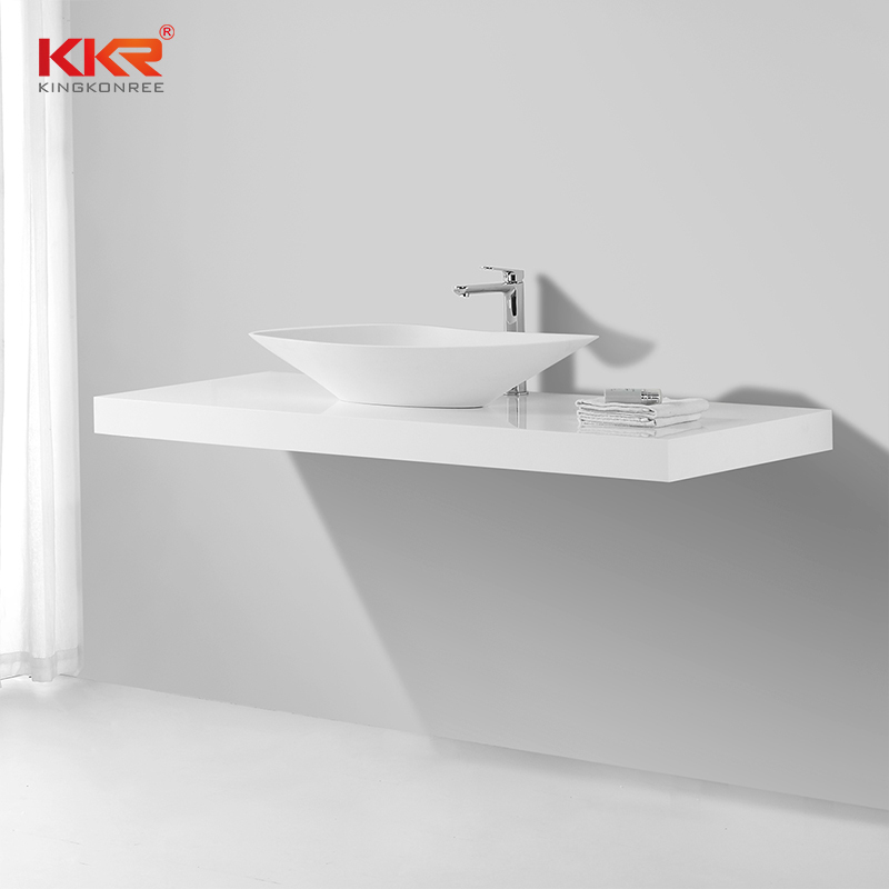 Polymarble White Matt Acrylic Solid Surface Above Counter Basin KKR-1317