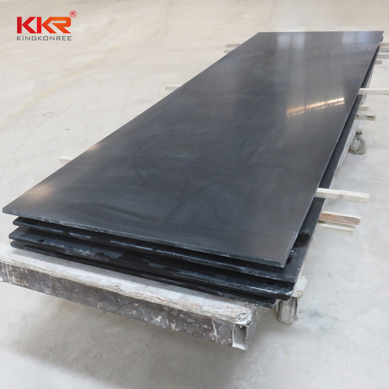 Black Chips Color Acrylic Stone Solid Surface Sheet KKR-M1675