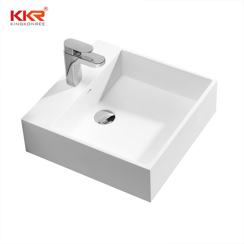 Square Solid Surface Wall Mount Wash Basin KKR-1313