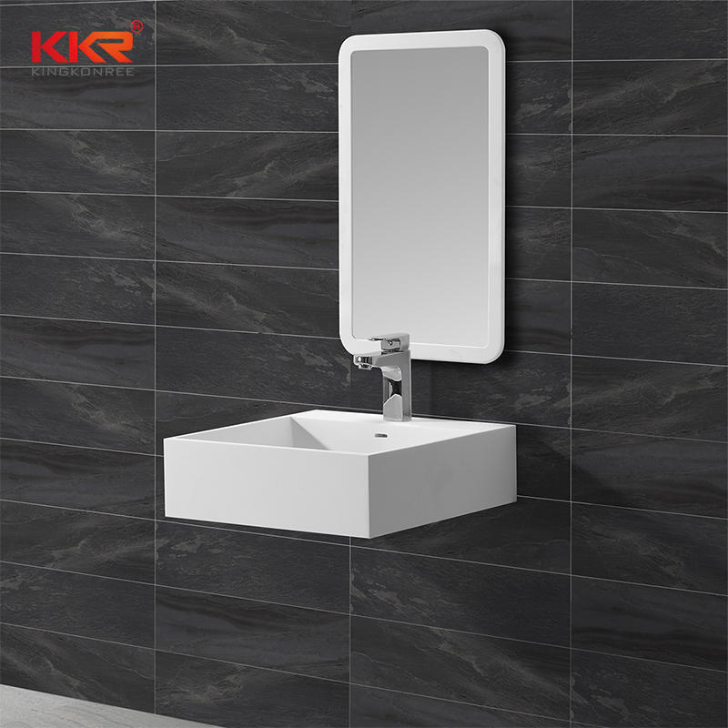 Square Solid Surface Wall Mount Wash Basin KKR-1313