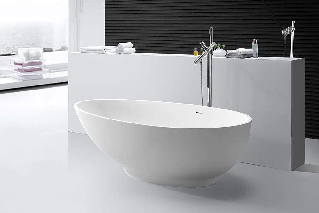 Solid Surface Freestanding Bathtub royal polymarble Bulk Buy afrtificial KingKonree