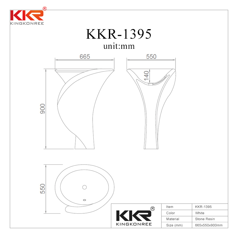 Polymarble Solid Surface Freestanding Basin KKR-1395
