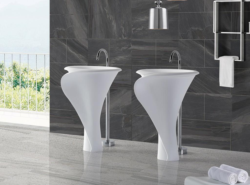 height freestanding bathroom basin resin for bathroom KingKonree