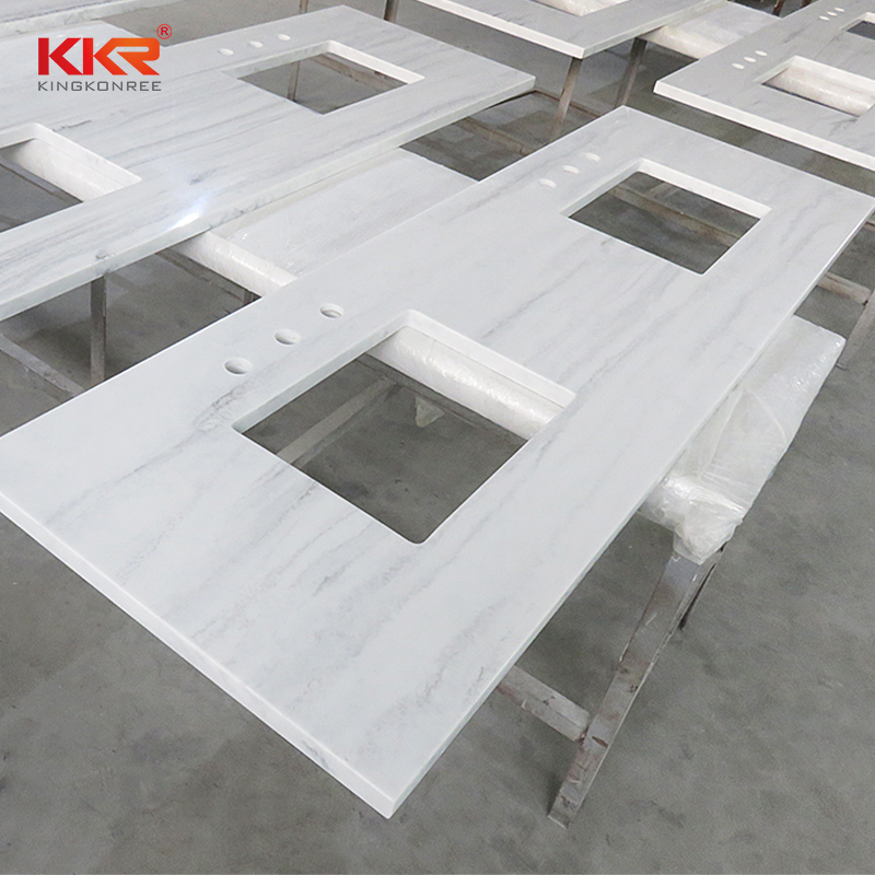 Hot Sale Marble Pattern Acrylic Solid Surface Vanity Top With KKR Color 8810
