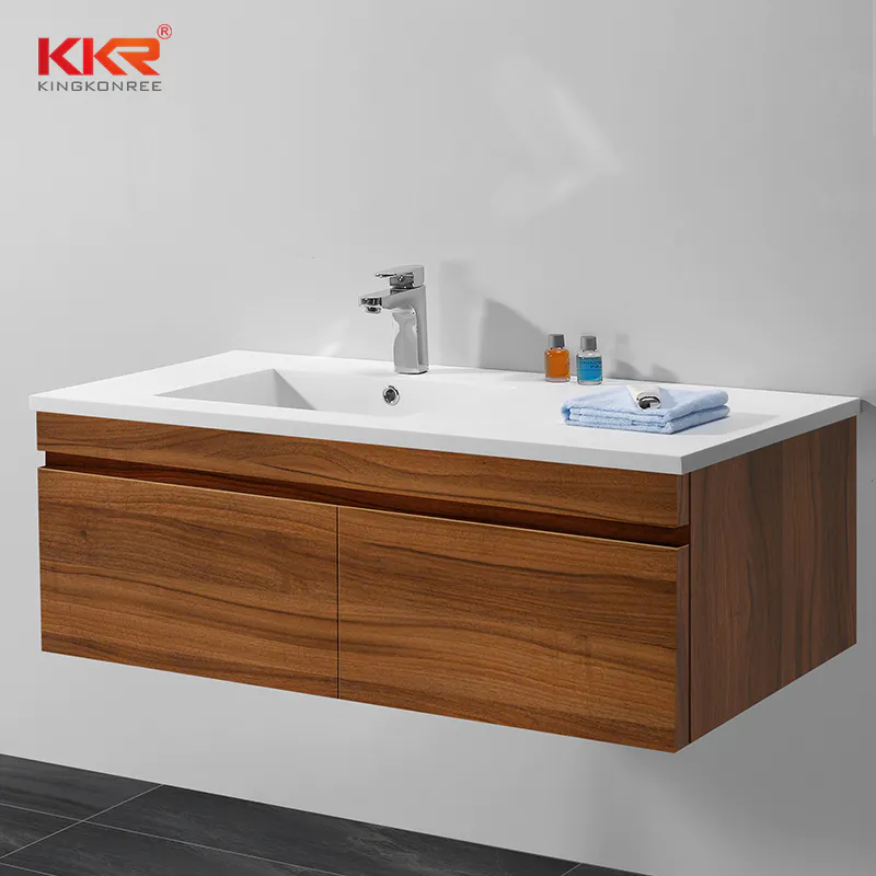High Quality White Acrylic Solid Surface Cabinet Wash Basin KKR-1556