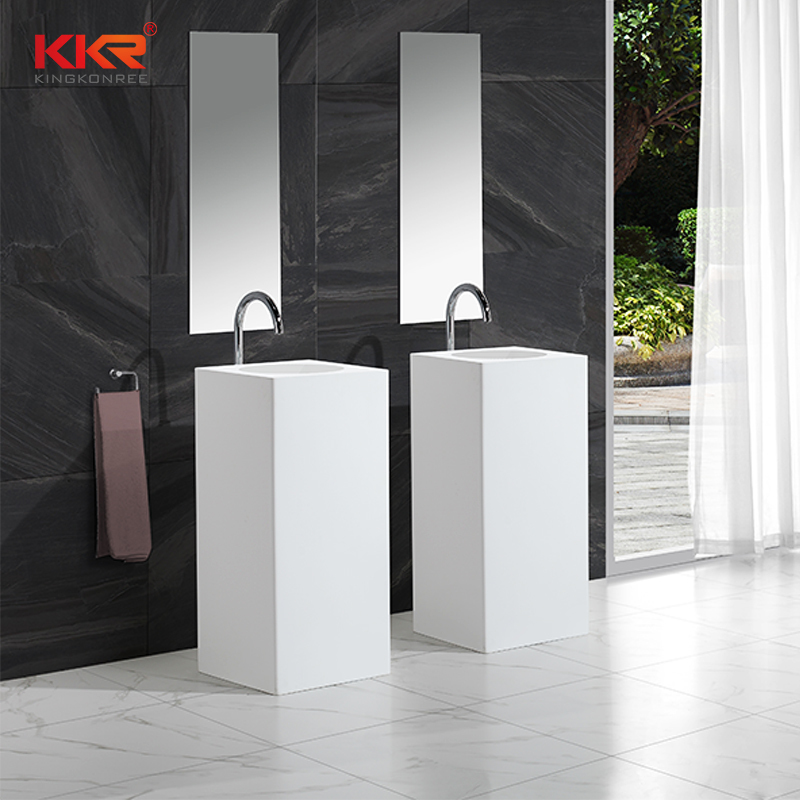Small Size Square Solid Surface Freestanding Basin KKR-1580