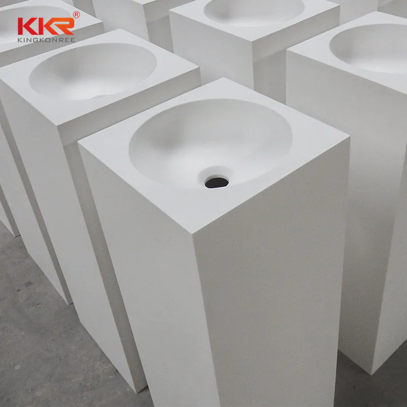 Small Size Square Solid Surface Freestanding Basin KKR-1580
