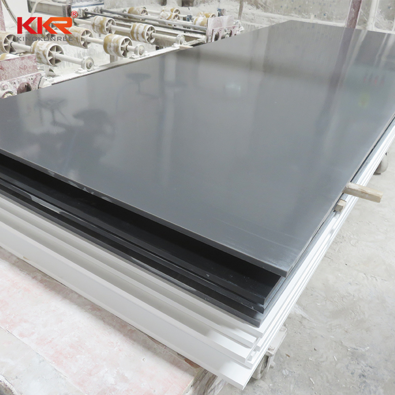 Pure Grey Modified Acrylic Solid Surface Sheet In 2440mm Length KKR-M1706