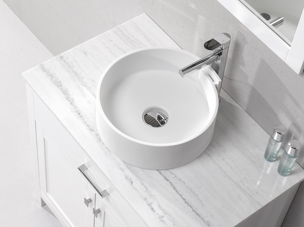 pure above counter vanity basin customized for hotel
