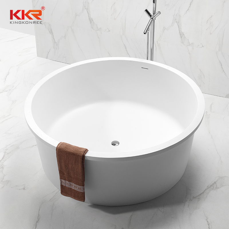 Dia1520x610mm Round Acrylic Marble Solid Surface Bath Tub KKR-B064-A