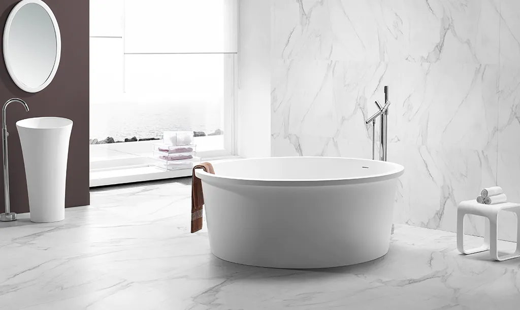 practical stone resin freestanding bath OEM for hotel