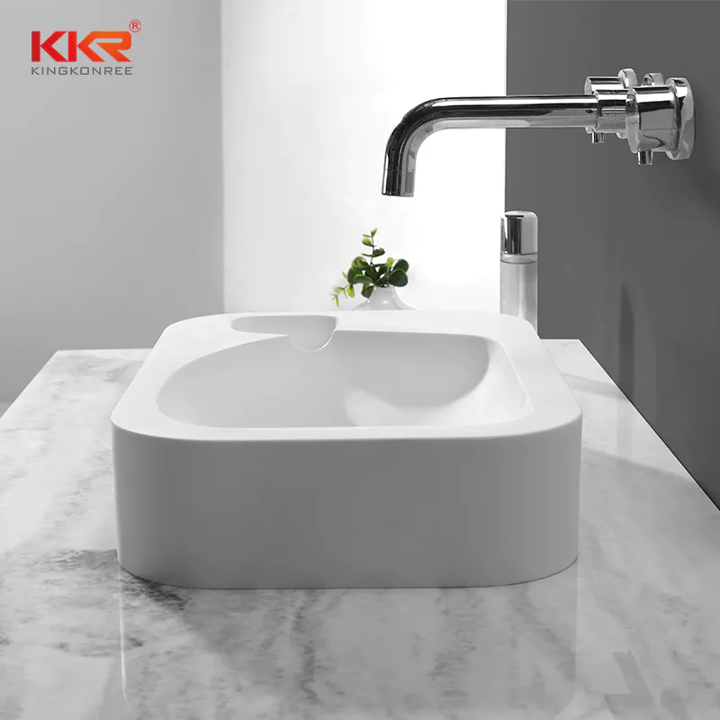 High Quality White Solid Surface Above Counter Basin KKR-1512