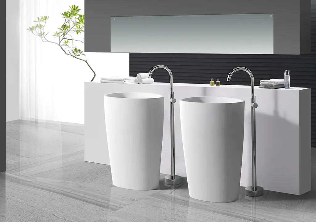 rectangle free standing wash basin design for hotel