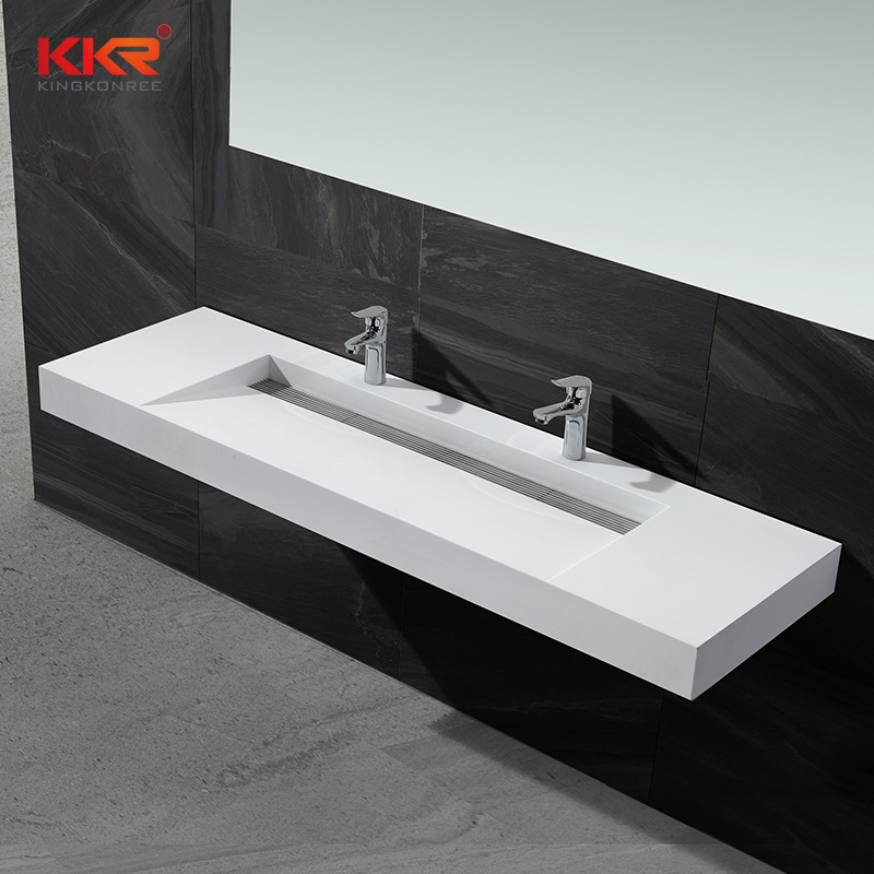 Hot Sales Design White Solid Surface Wall Mounted Washing Basin KKR-1371