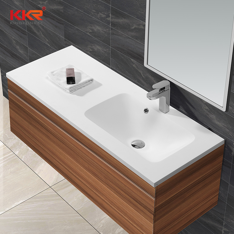 Royal White Acrylic Stone Solid Surface Cabinet Basin KKR-1526