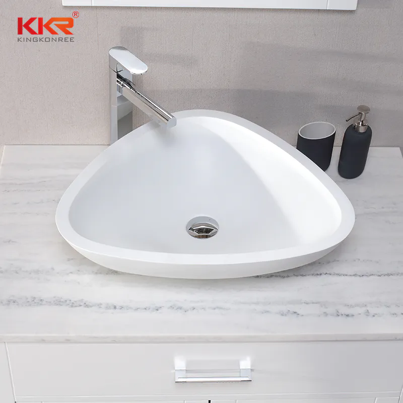 Trangle Design Acrylic Solid Surface Above Counter Wash Basin KKR-1519