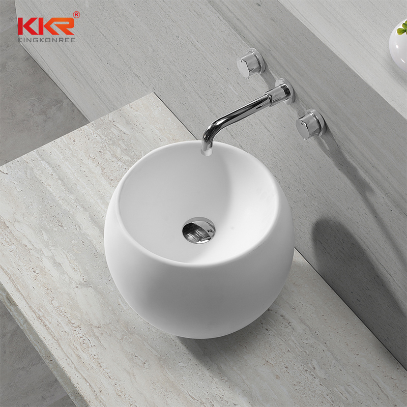 Newly White Solid Surface Above Counter Wash Basin KKR-1507