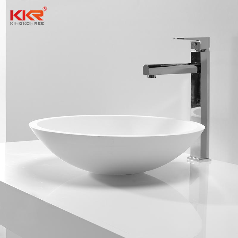 Diameter 405mm Round Solid Surface Coutertop Wash Basin KKR-1516