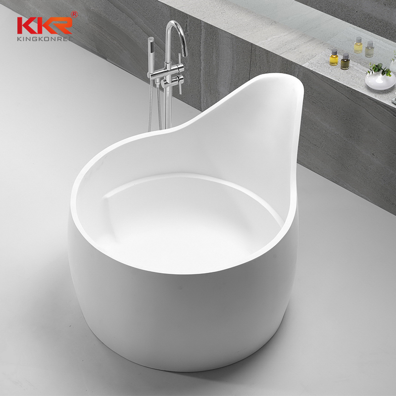 Unique Design White Marble Acrylic Solid Surface Bathtub KKR-B070