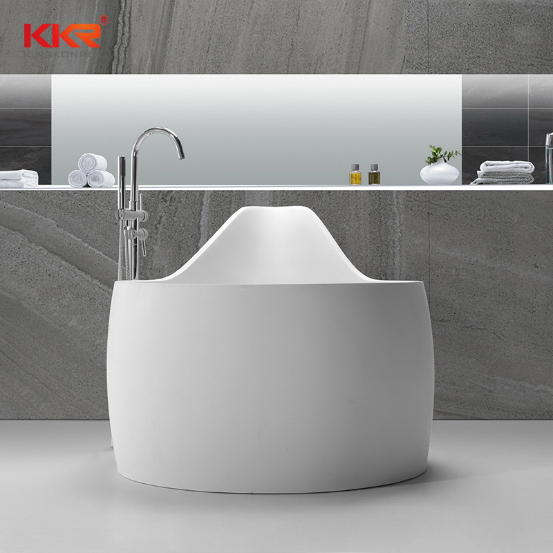 Unique Design White Marble Acrylic Solid Surface Bathtub KKR-B070