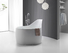 marble lightweight freestanding bathtub black KingKonree
